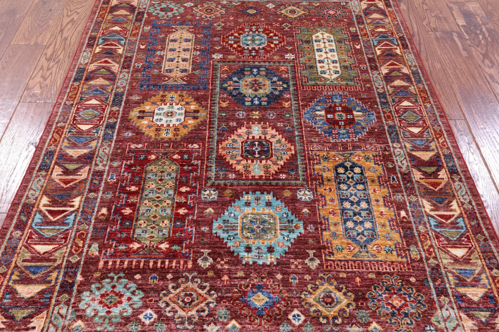 4' 1" X 5' 9" Fine Turkmen Ersari Hand Knotted Wool Rug - Q12765