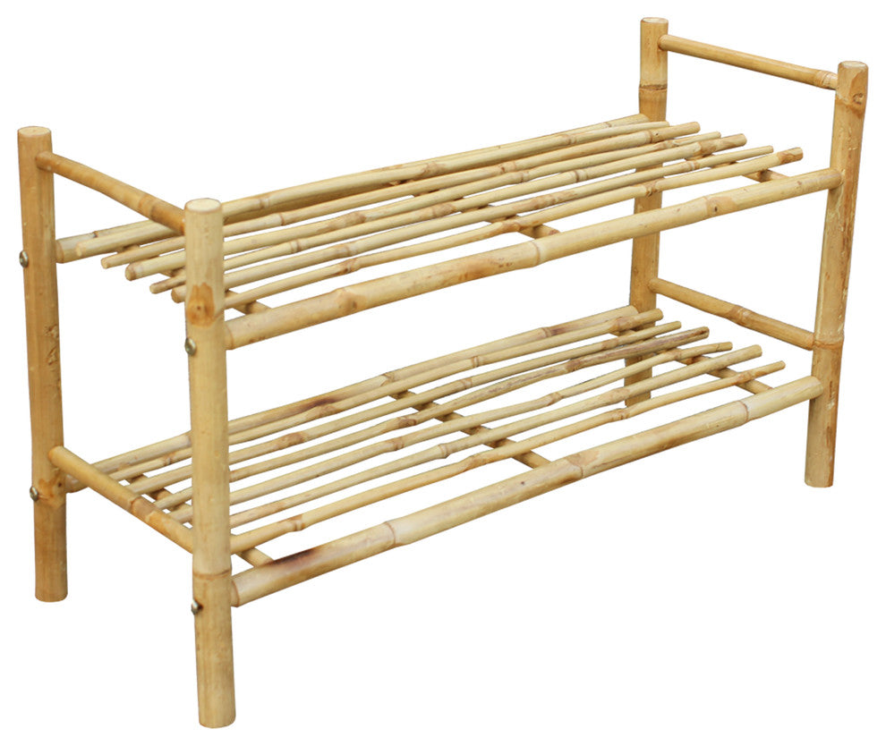 2 Shelf Bamboo Shoe Rack