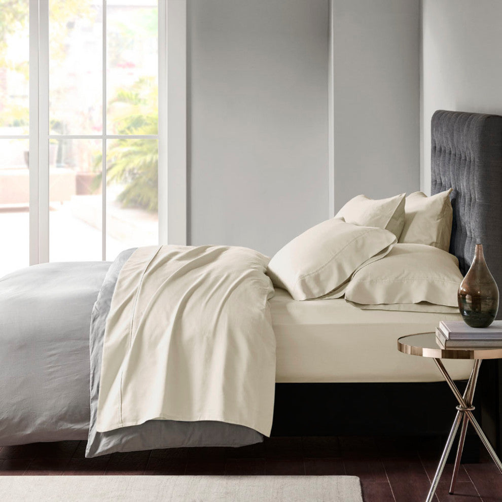 Madison Park 800 Thread Count Cotton-Blend Sateen 6-Piece Sheet Set, Ivory