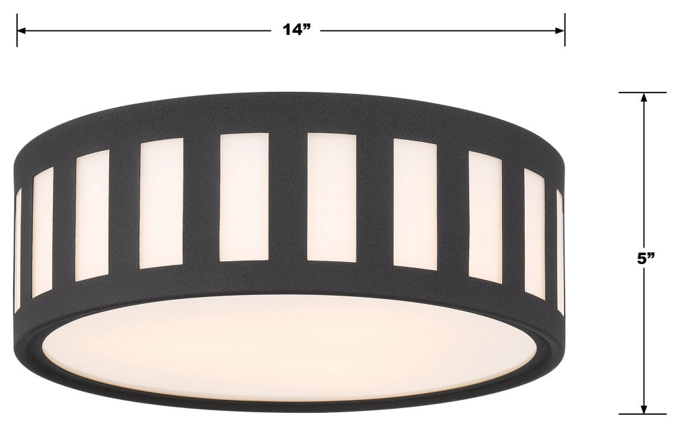 Kendal 3-Light Black Forged Ceiling Mount