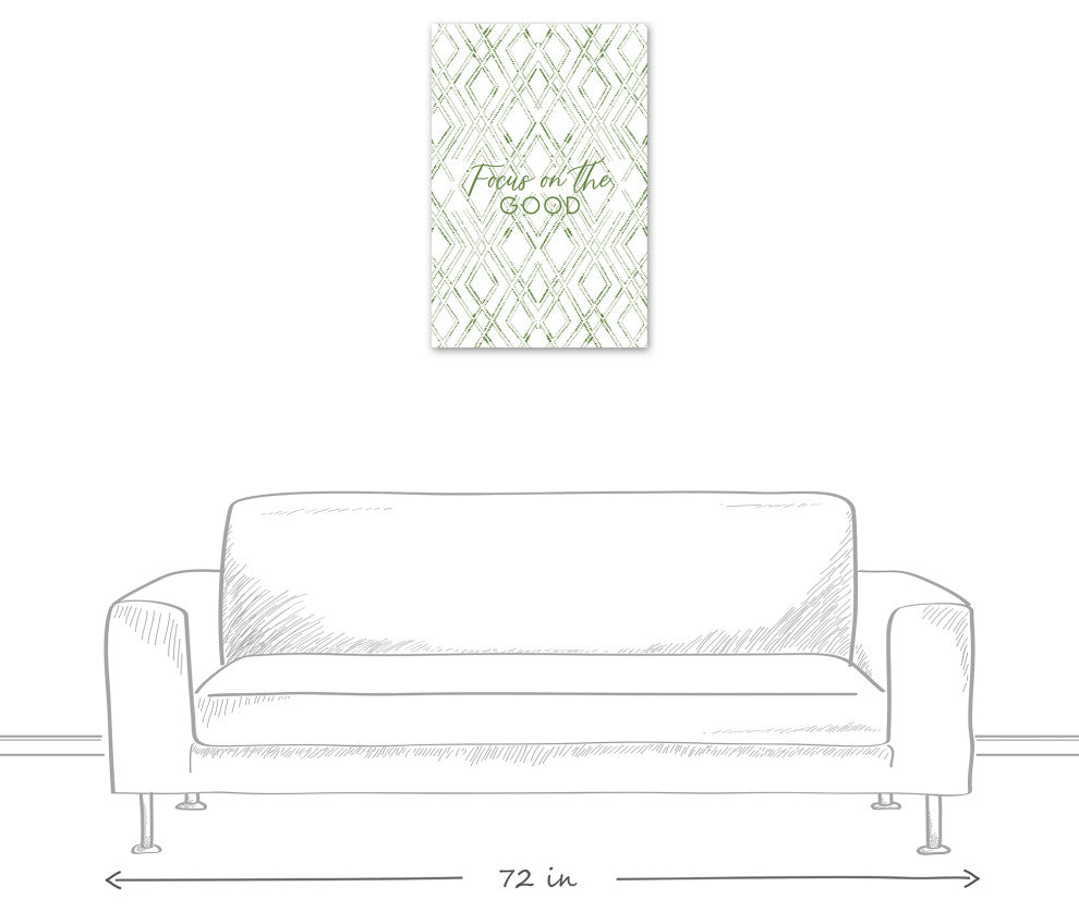 Focus on the Good White and Green 20x30 Canvas Wall Art