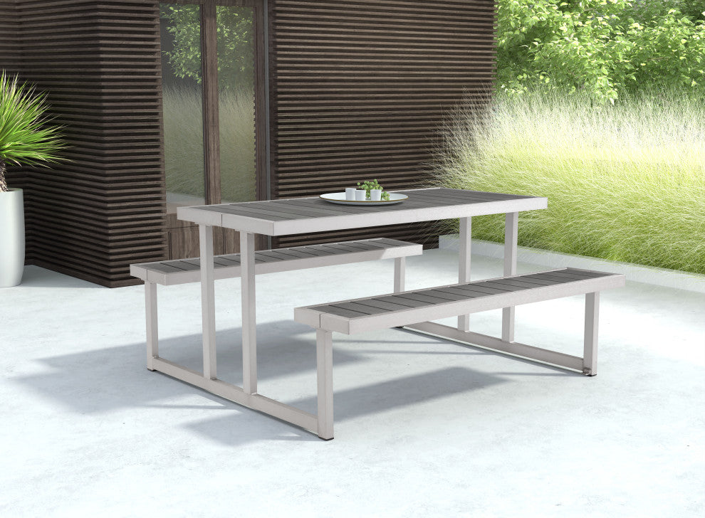 Cuomo Picnic Table Brushed Aluminum