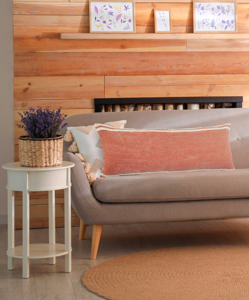 Soft Striped Cinnamon Throw Pillow, 14" X 36"