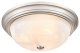 3 Light 5.5" Tall Satin Nickel Flushmount