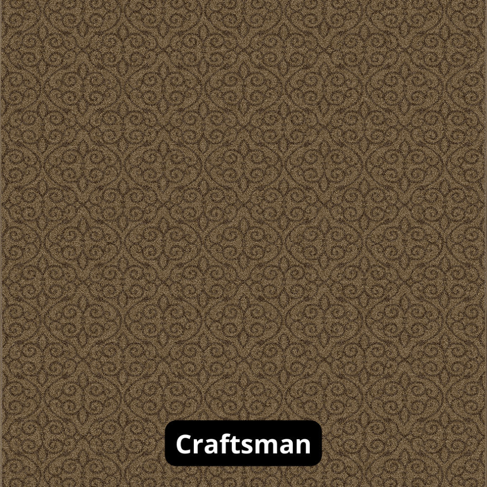 Scroll Pattern 3/8 Thick Indoor Area Rug Carpet, Craftsman, 7x7