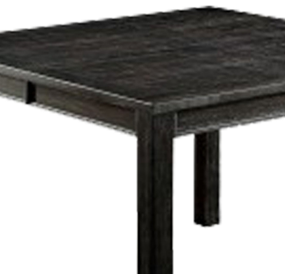Benzara BM235495 Wooden Counter Height Table With Block Legs, Antique Black