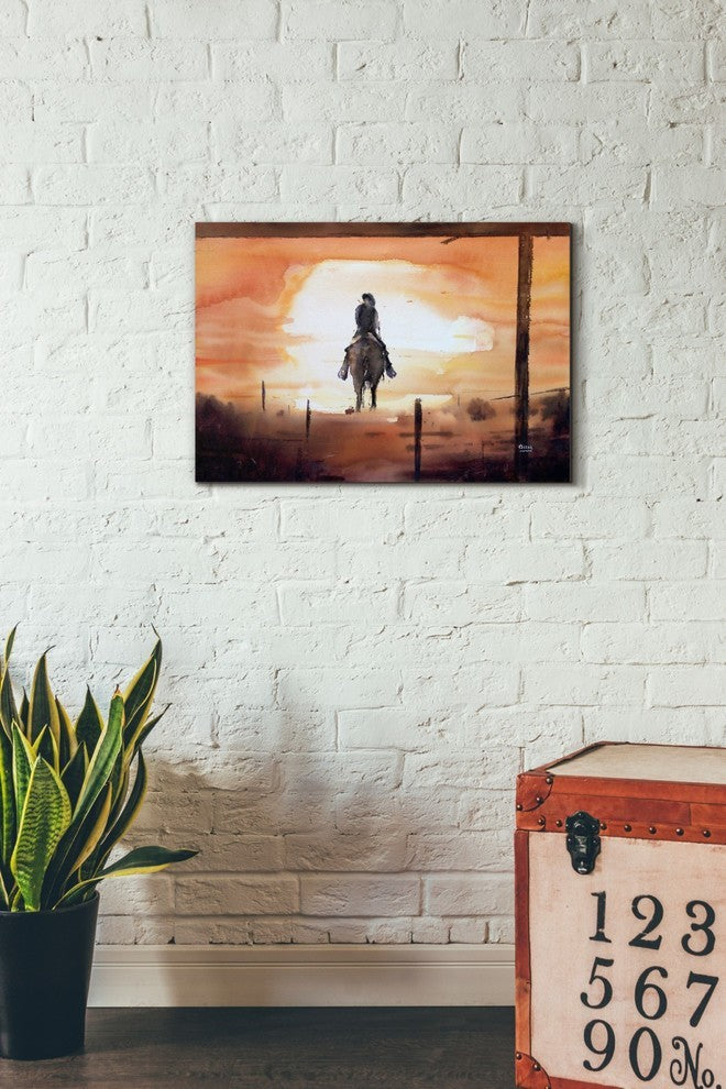 Epic Graffiti "Sunset Rider" Giclee Canvas Wall Art, 18"x26"