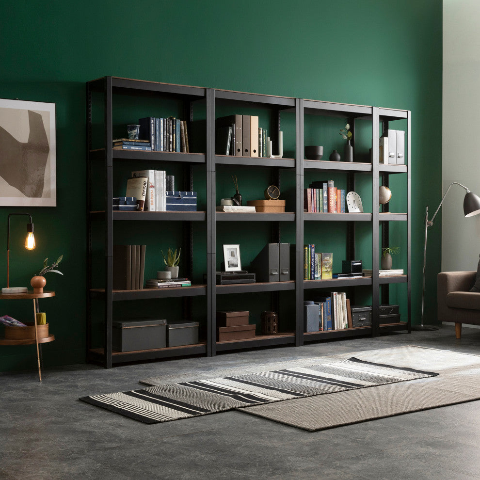 Kepsuul 4-Shelf Modular Shelving Storage, Black, Shelf Only