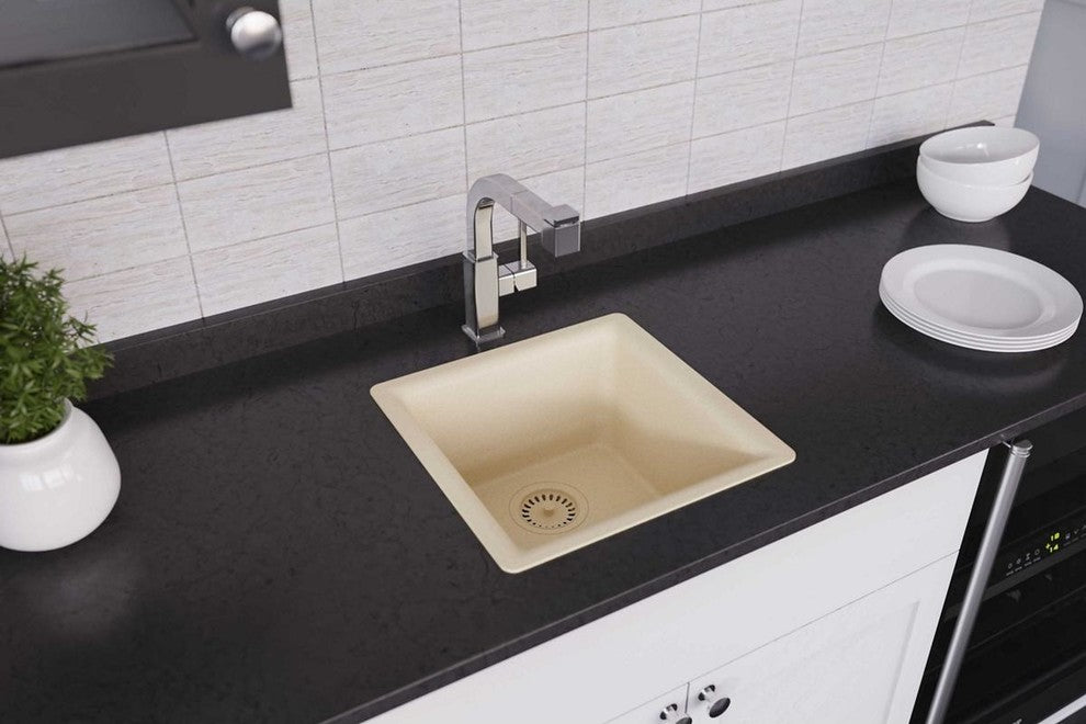 Elkay Luxe 15 3/4" One Bowl Drop In/Undermount Bar/Prep Kitchen Sink, ELX1616PA0
