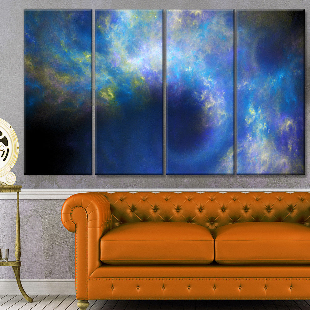 Perfect Whirlwind Starry Sky, Abstract Canvas Art Print, 48"x28", 4 Panels