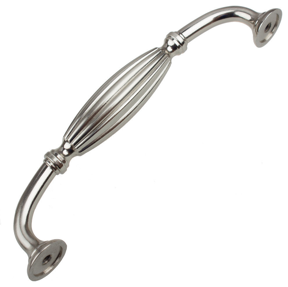 5" Center Fluted Cabinet Pull, Set of 3, Satin Nickel