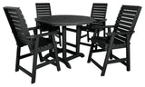 Weatherly 5-Piece Round Dining Set, Black