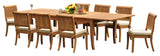 9-Piece Outdoor Teak Dining Set, 122" X-Large Rectangle Table, 8 Arbor Chairs