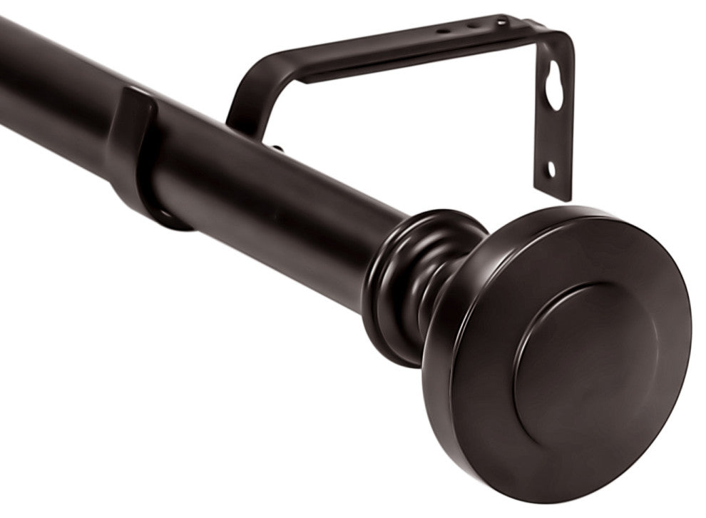1" Semplice Drapery Curtain Rod, Bronze, 84"-120"
