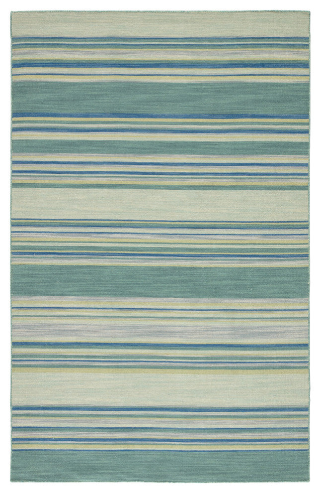 Jaipur Living Kiawah Handmade Stripe Blue/Turquoise Area Rug, 5'x8'