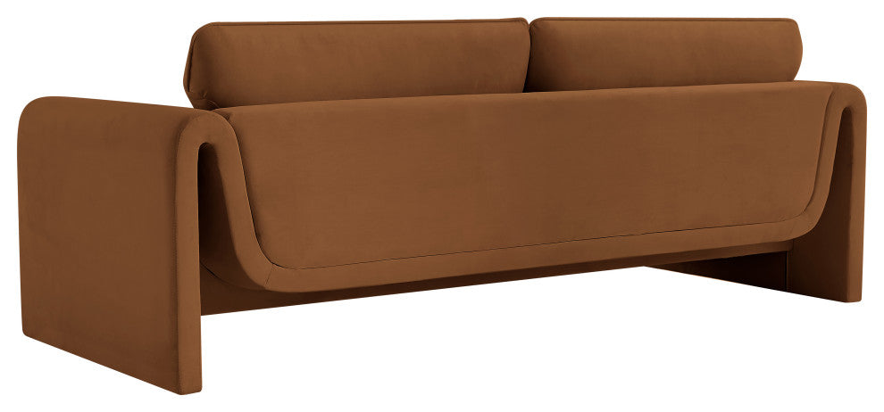 Sloan Saddle Velvet Fabric Sofa