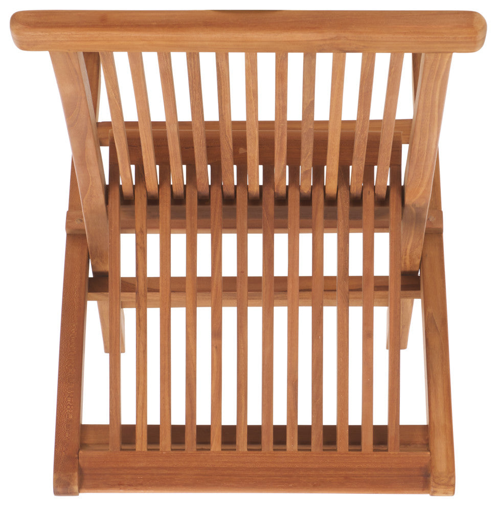 Safavieh Indoor-Outdoor Holly Solid Teak Folding Chair, Set of 2, Natural