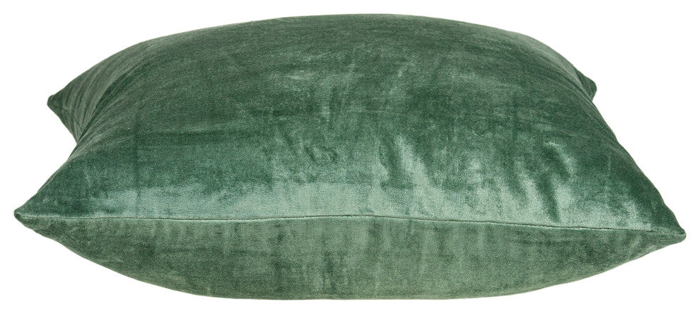 Charlotte Transitional Green Solid Pillow Cover With Poly Insert