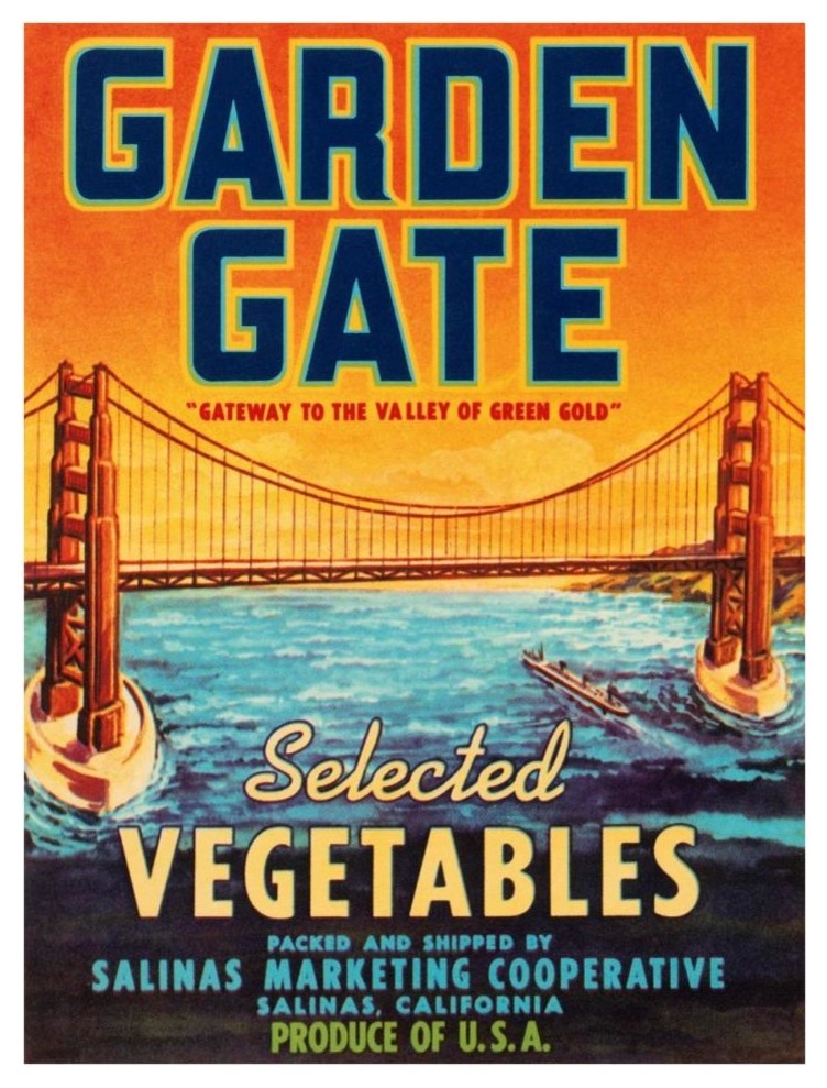 "Garden Gate Selected Vegetables" Digital Paper Print by Retrolabel, 29"x38"
