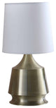 Table Lamp With Metal Bottle Shape Base, Antique Brass