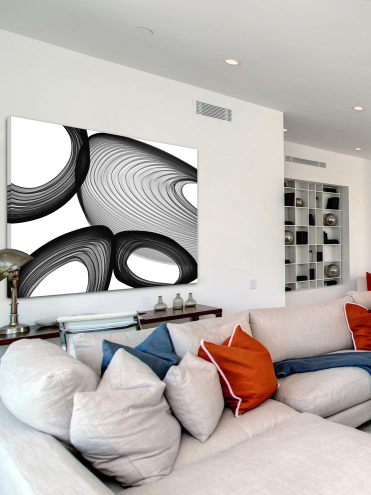 "Abstract Black and White 21-49-00" Print on Canvas by Irena Orlov