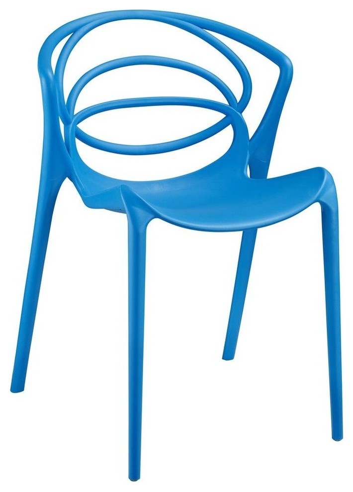 Modern Blue Locus Dining Side Chair