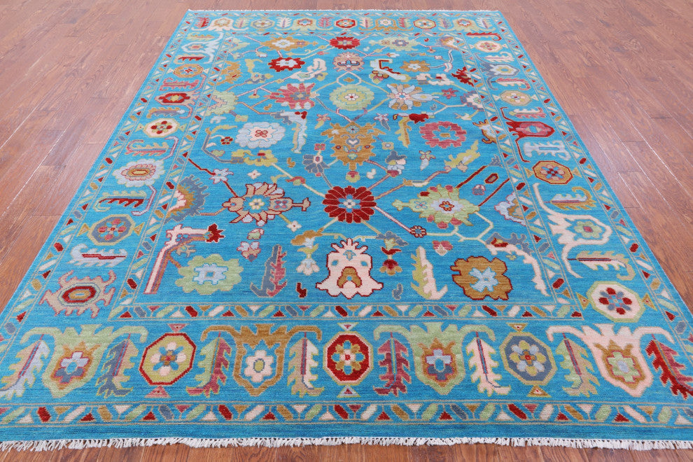 Handmade Turkish Oushak Wool Rug 8' 1" X 10' 3" - Q15862