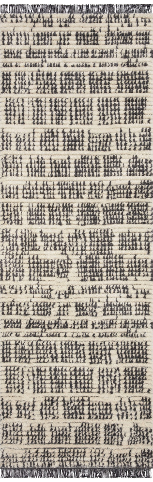 Chris Loves Julia x Loloi Alice Cream/Charcoal 2'-7" x 12'-0" Area Rug