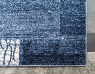 Rug Unique Loom Del Mar Navy Blue Runner 2' 7 x 10' 0