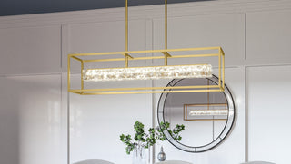 Quoizel PCDZ136 Dazzle 36"W Crystal Linear Chandelier - Soft Gold