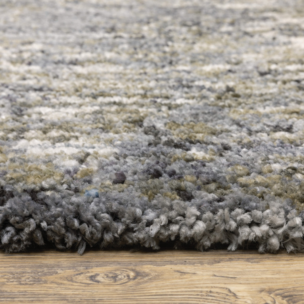 Ashton Abstract Shag Area Rug, 9.10X12.10