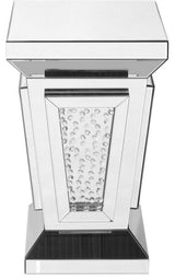 15" Crystal End Table, Clear Mirror Finish