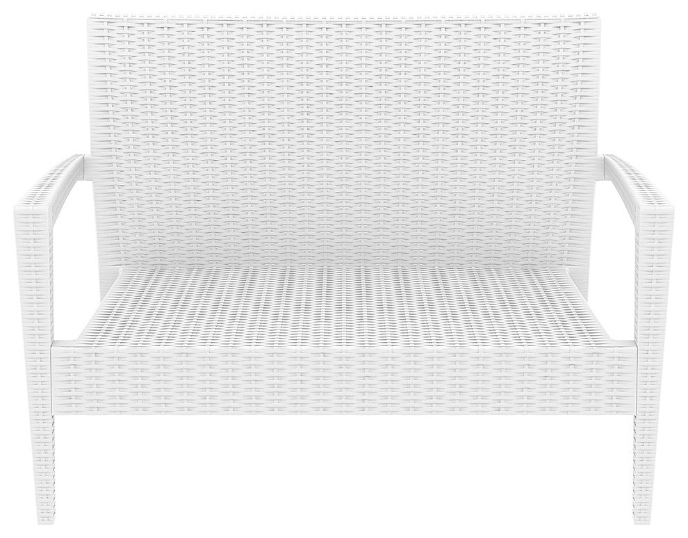 Compamia Miami Outdoor Love Seat, White