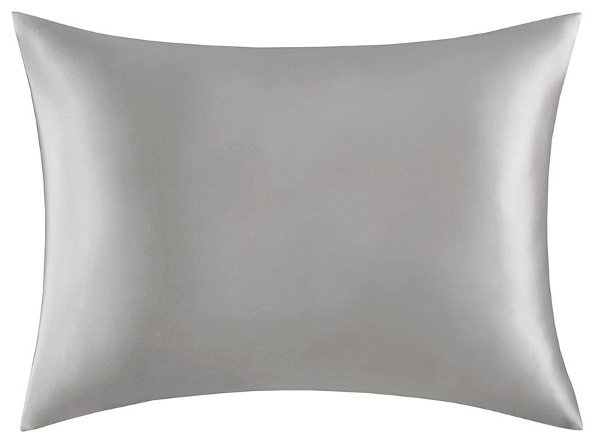 Madison Park Silk 100% Mulberry Single Pillowcase, Grey