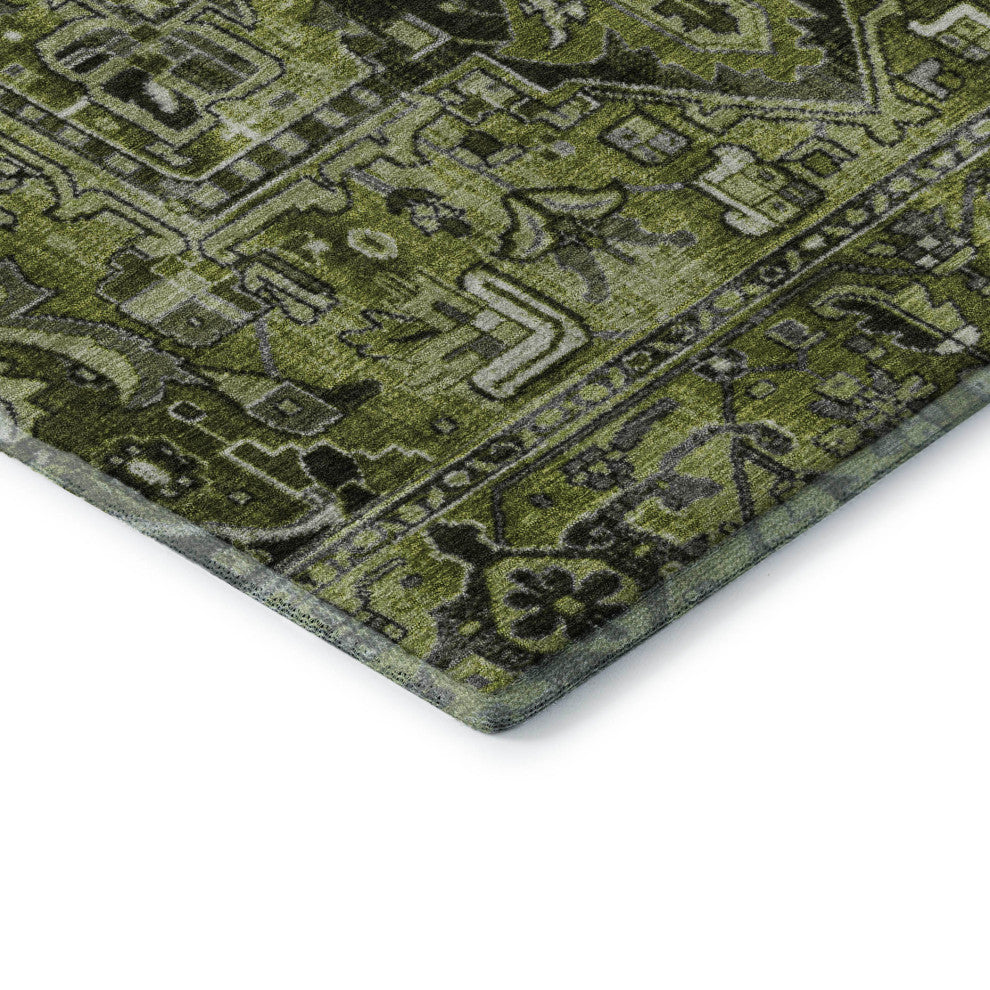 Premium Machine Washable Mayfield AMF570 Olive 2'6" x 3'10" Rug