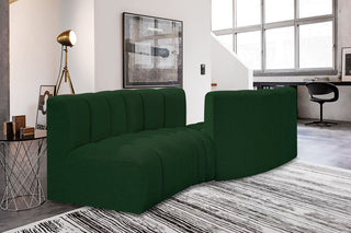 Arc Boucle Fabric Upholstered 4-Pc. Facing Modular Sectional, Green