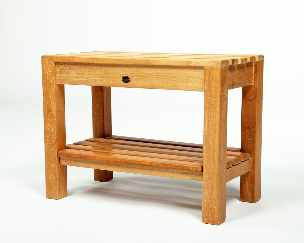 Teak Shower Bench Coach 24" (60 cm) with shelf