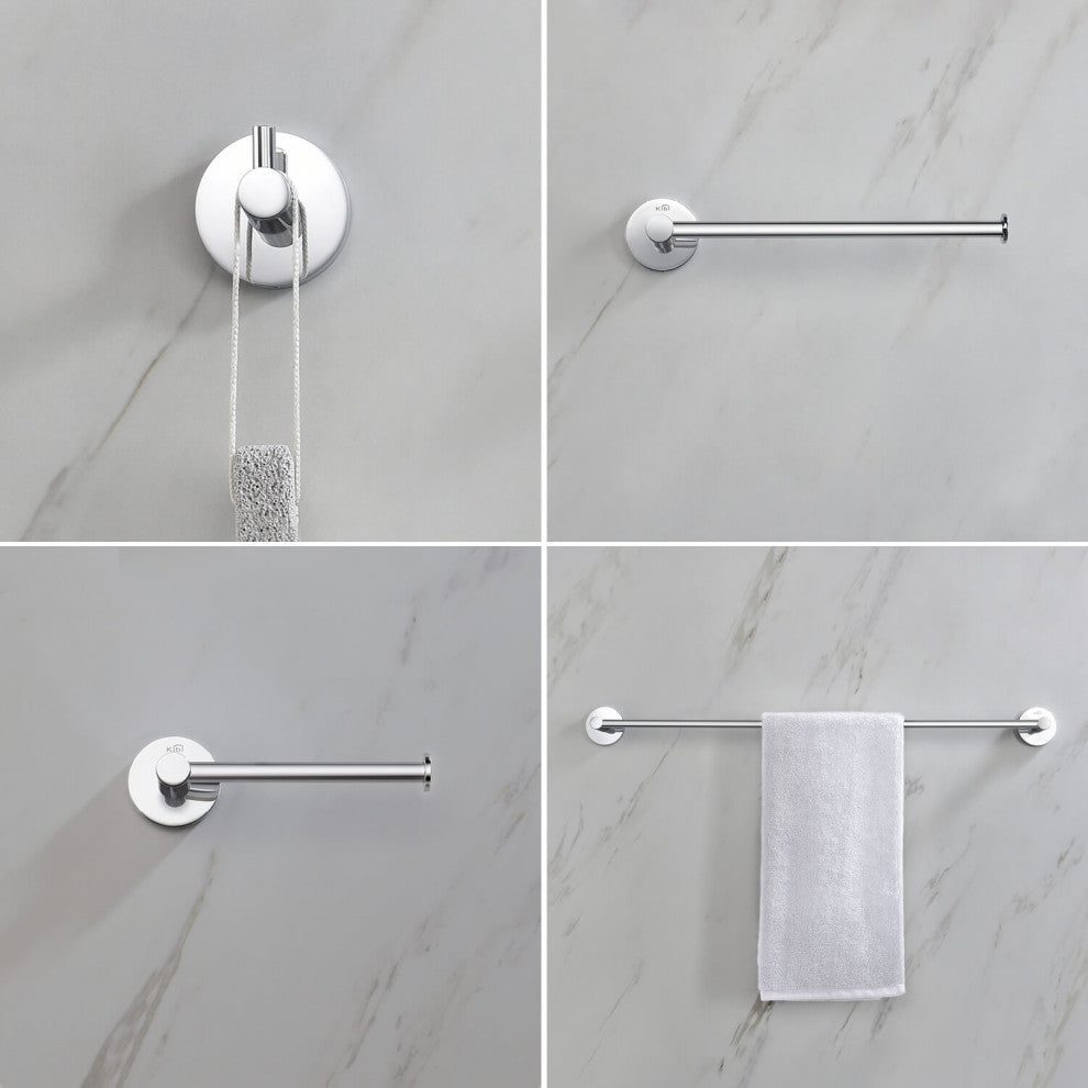 Circular 4 Piece Hardware Set, Chrome