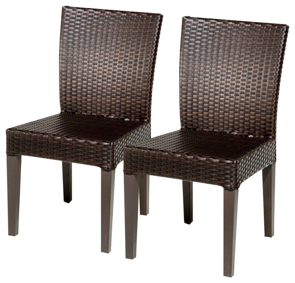 Belle Rectangular Outdoor Patio Dining Table with 6 Armless Chairs Espresso