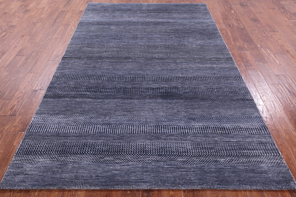 Hand Knotted Wool and Silk Savannah Grass Rug 6' 0" X 9' 3" Q11927