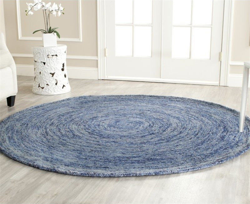 Safavieh Ikat IKT633A 8' Round Dark Blue Rug
