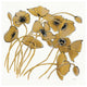 "Gold Black Line Poppies II" Digital Paper Print by Shirley Novak, 20"x20"