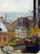 Tile Mural View From The Window Flowers By Emil Jakob, 6"x8", Glossy