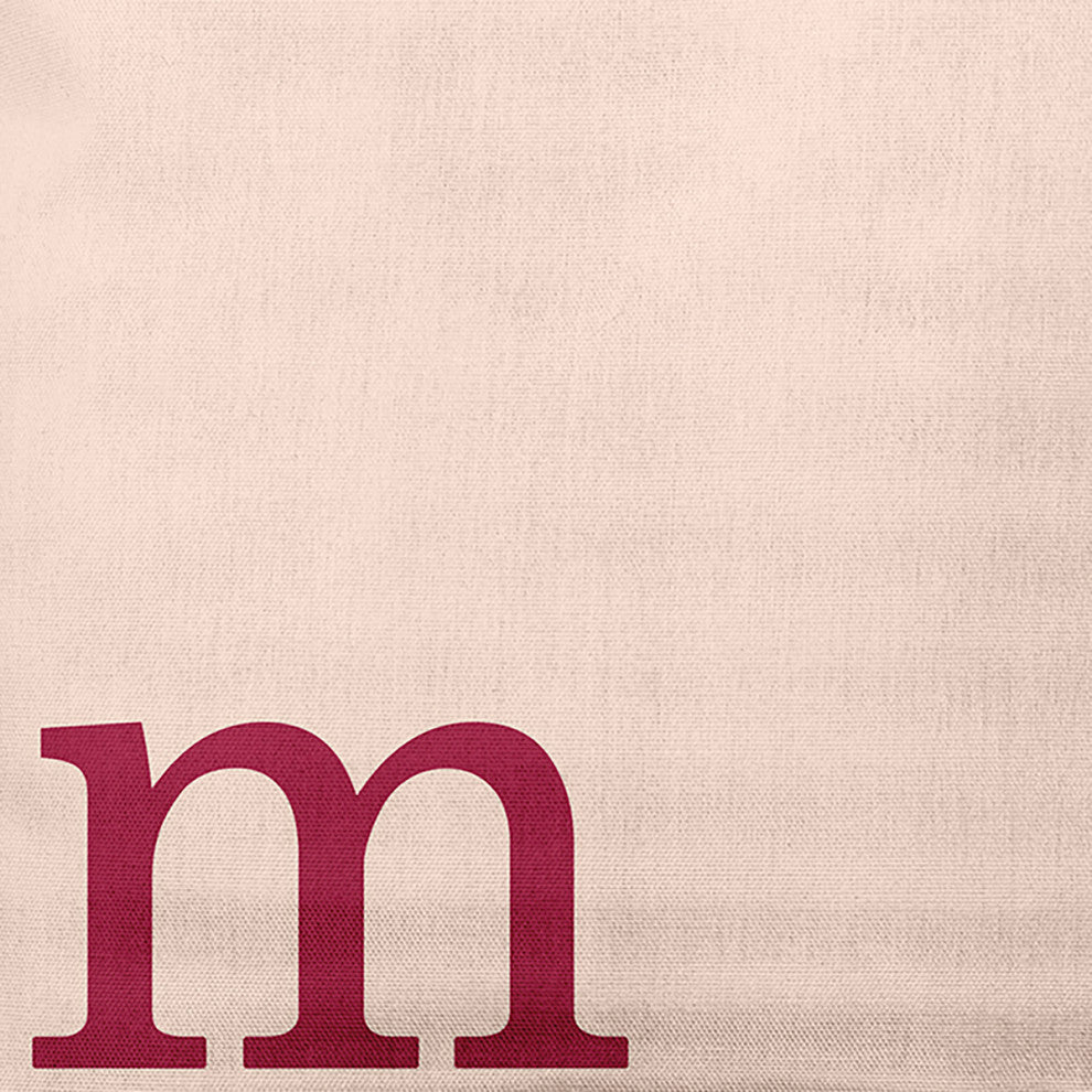 18" x 18" Modern Monogram Indoor/Outdoor Polyester Throw Pillow, Cranberry