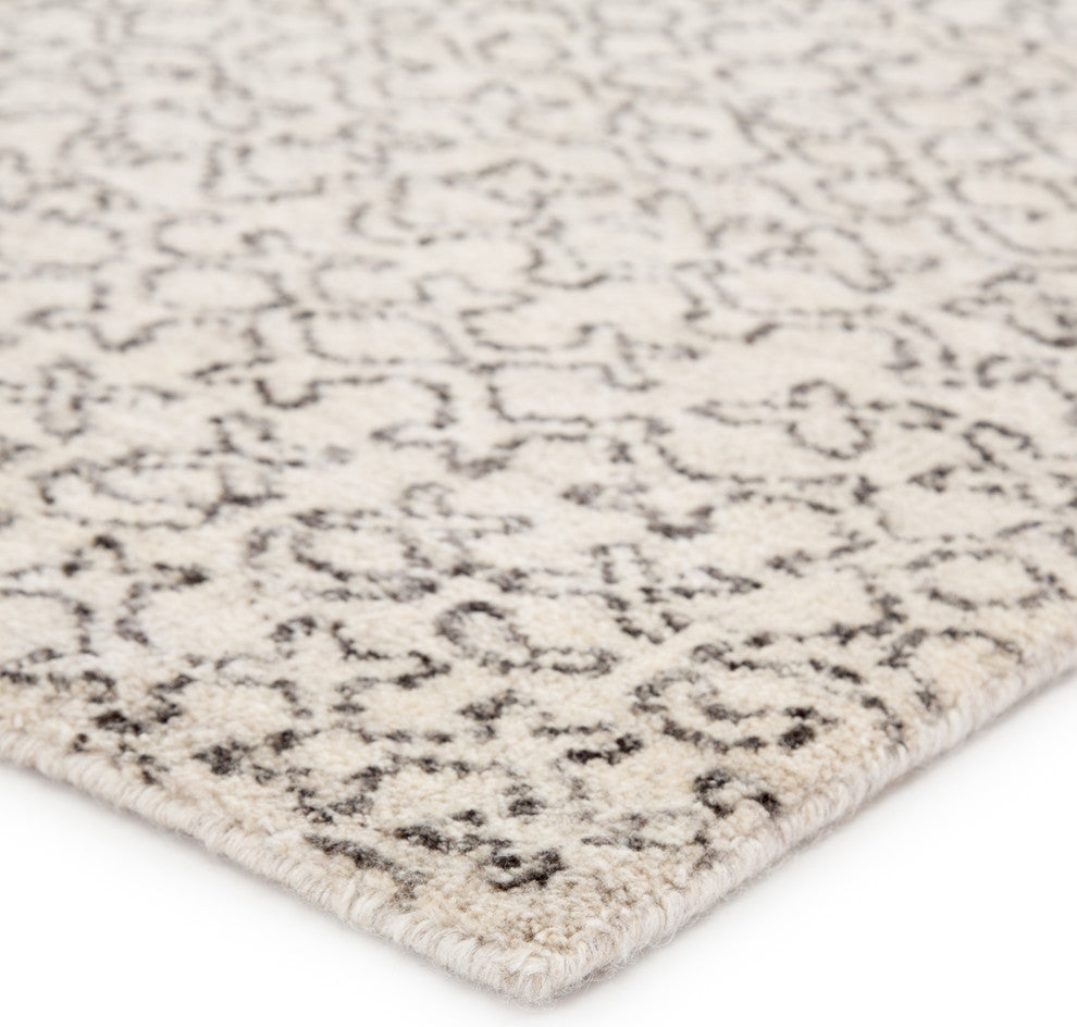 Pollack by Jaipur Living Reverb Knotted Trellis Ivory/Black Area Rug, 8'x10'