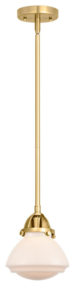 Olean Mini Pendant, Satin Gold, Matte White, Matte White