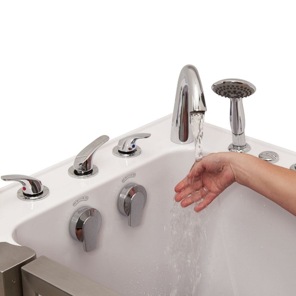Ella Ultimate 30"x60" Acrylic Triple Massage Walk-In-Bathtub,Fast Fill Faucet