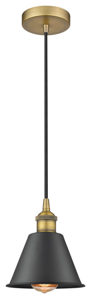 Innovations 616-1P-BB-M8-BK-LED Smithfield 1 Light Mini Pendant, Brushed Brass