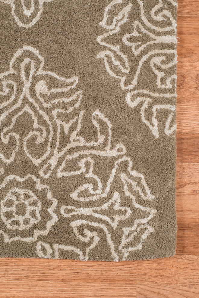 5" X8" X 0.5" Gray Wool Area Rug