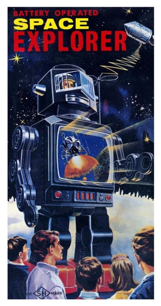 "Space Explorer Robot" Digital Paper Print by Retrobot, 17"x32"